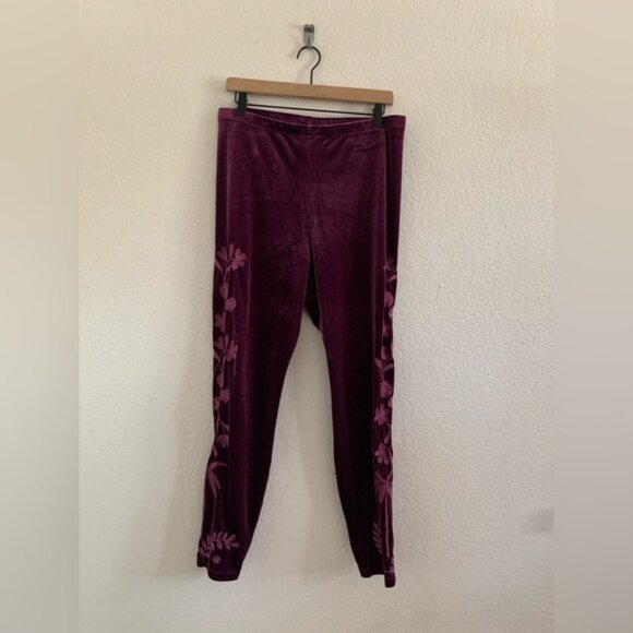Johnny Was Cassia Tonal Leggings Velvet Plum Women’s Size Large - Picture 1 of 13